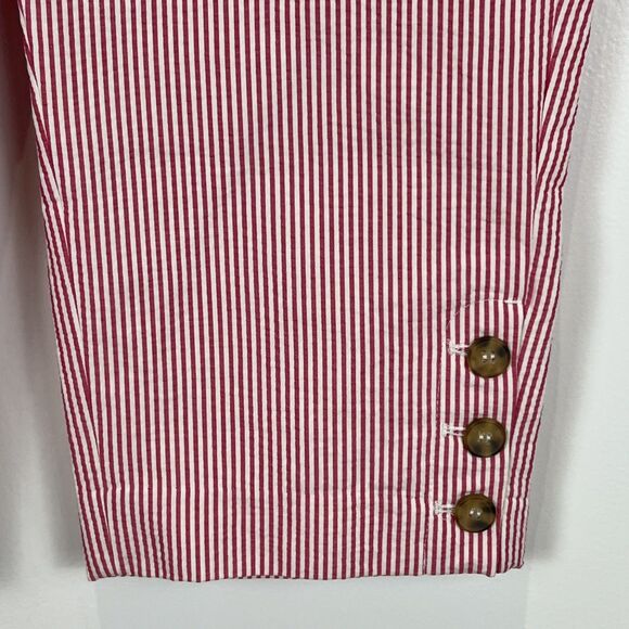 NWT Talbots Women's Perfect Skimmer Pedal Pusher Seersucker Pinstripe Pant Sz 8P - Picture 7 of 16